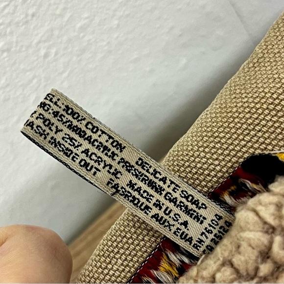 Vintage Gramicci Button Up Floral Embroidered Sherpa-Lined Barn Coat - Size L - Picture 5 of 11